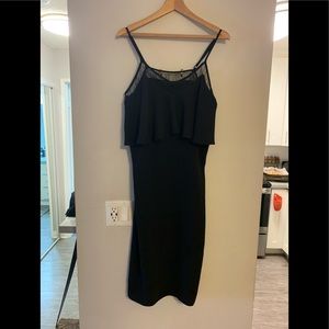 RIVER ISLAND Super sleek and sexy black midi dress